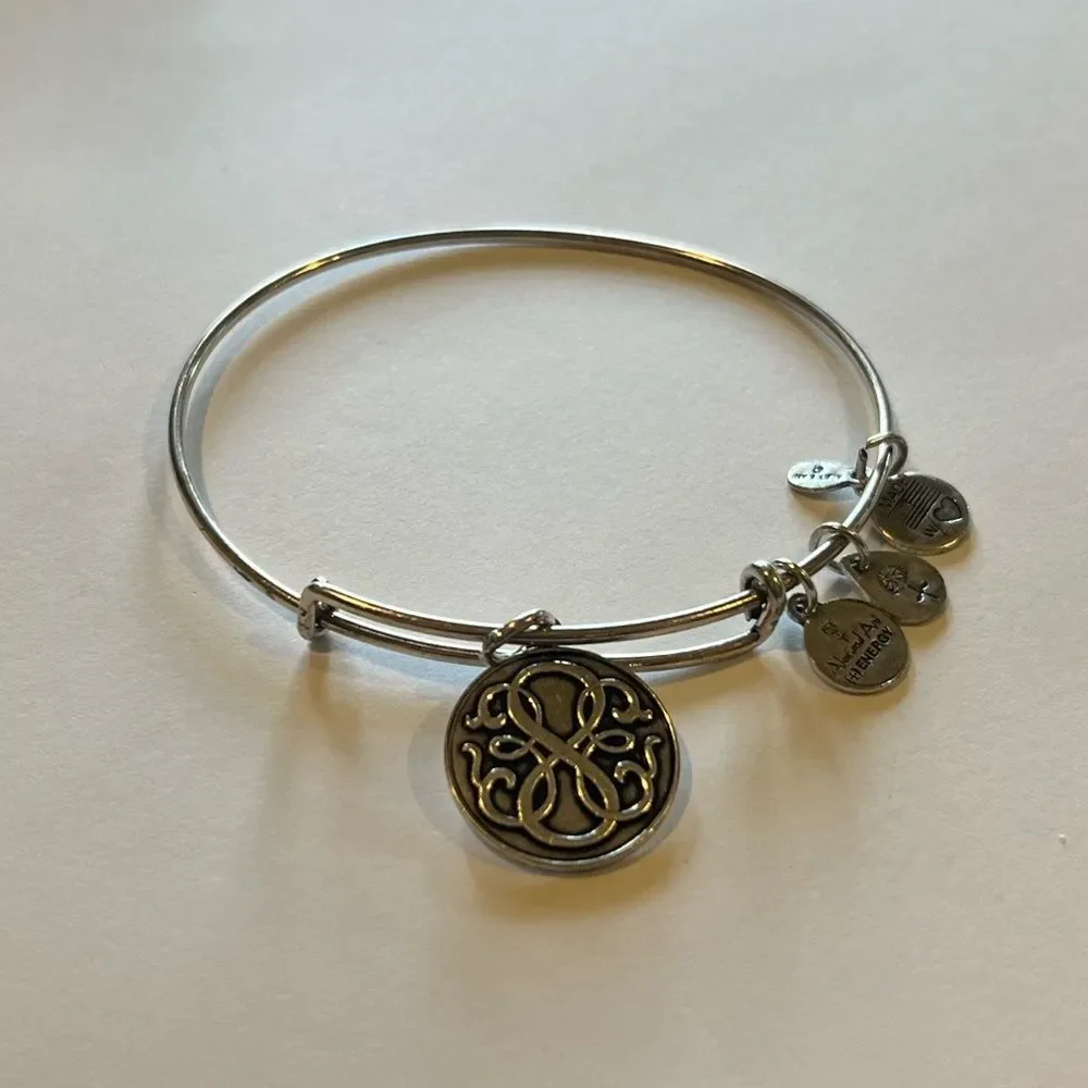 Alex and Ani Rafaelian Silver Infinity Charm Bangle Bracelet